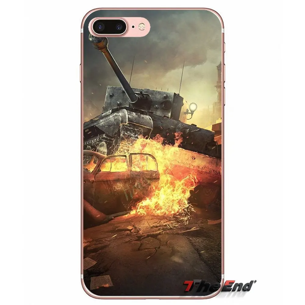 Танки огня мягкий силиконовый из ТПУ чехол для телефона Apple IPhone X 4 4S 5 5S SE 5C 6 S 7 8plus