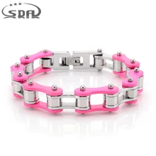 Новинка! Модные крутые нейтральные классические браслеты из нержавеющей стали 316L Кристальные мотоциклетные цепи серебряные браслеты шириной 10 мм YM012S