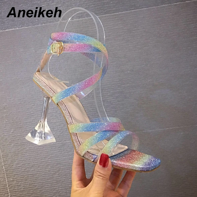 Aneikeh NEW Rainbow Colorful PVC 