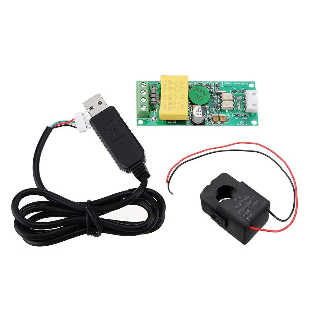 100A Open CT USB 0-100A AC220 ttl Модуль последовательной связи напряжение тока мощность частота Многофункциональный контроль мощности-100A+ закрытый CT - Цвет: 100A Open CT USB