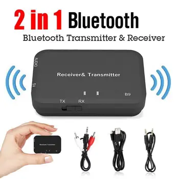 

B9 2in 1 Bluetooth V4.2 Transmitter Receiver Wireless A2DP Stereo Audio 3.5mm Aux Adapter For TV Car /Home Speakers MP3