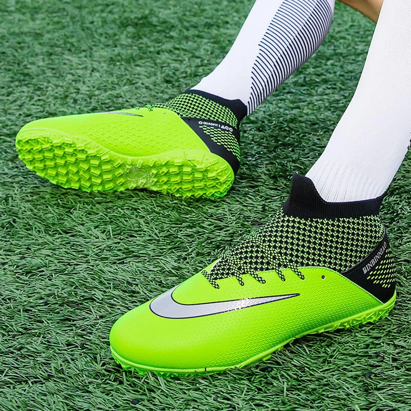 de fútbol planos de alta calidad para hombre, calzado de entrenamiento para niño, botas calcetín con cordones, de fútbol, cesped|Calzado de fútbol| AliExpress