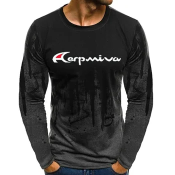 

AERPMIVA Spring, summer and autumn casual men's thin section loose long sleeve pullover printed T-shirt shirt