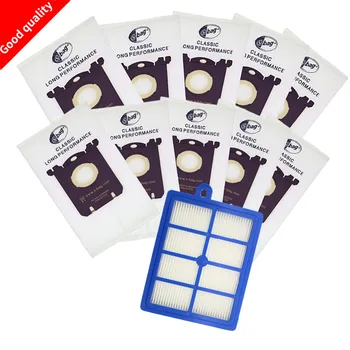 

BPfire 10pcs Vacuum Cleaner Dust Bags s-bag + 1pc H12 Hepa filter fit for Philips Electrolux Cleaner FC9080 FC9104 FC9116 FC9057