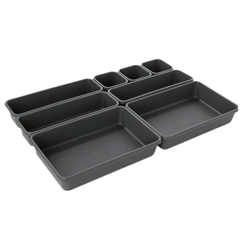 

8Pcs Storage Organizer Box Drawer Make Up Brush Clothes Holder Cover Tidy Set