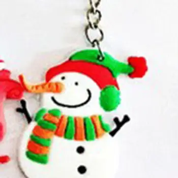 

Rubber Christmas Keychain PVC Keychain Small Gifts Christmas Keychain Plastic Drop Three-dimensional Pendant