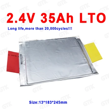 

5pcs 2.3V 2.4V 35AH LTO battery High rate 15C Lithium titanate deep cycles for diy 12v 24V car star golf cart Power Supply EV