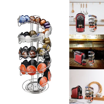 

Iron Coffeeware Capsules Pot Holder Stand Capsule Storage Rack Shelf Organizer Nespresso Coffee Capsules Holder For Dolce Gusto