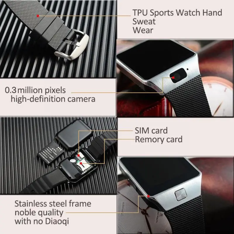 DZ09 Bluetooth Смарт часы телефонный звонок 2G GSM SIM TF карта камера наручные часы для iPhone samsung HuaWei Xiaomi