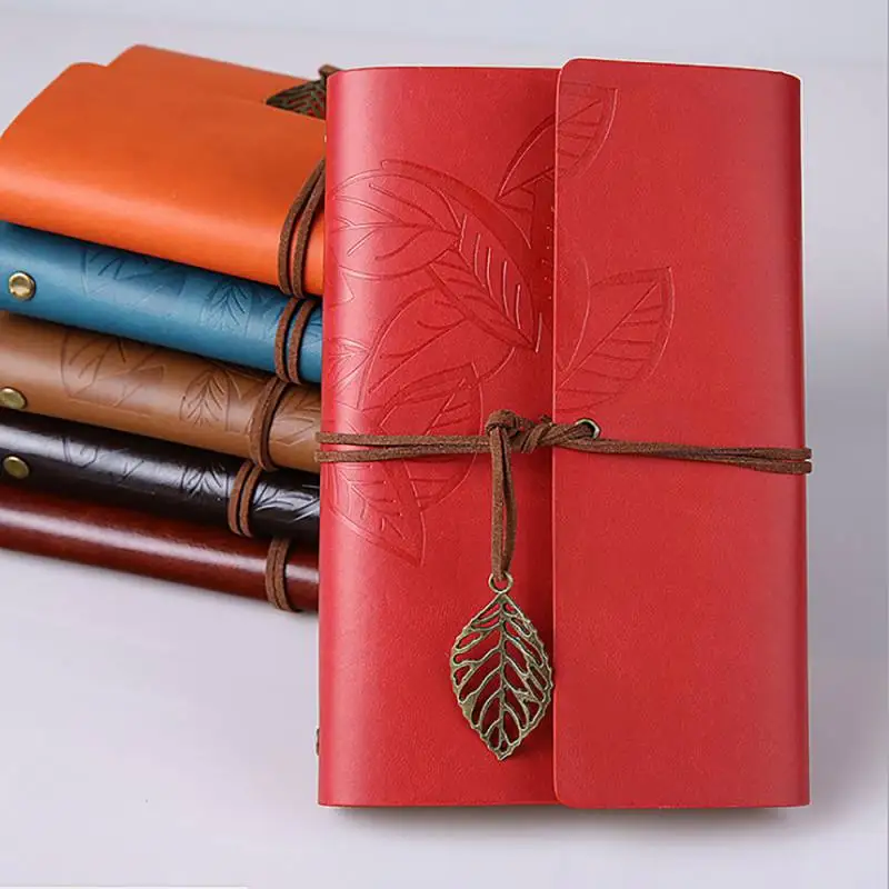 

Vintage Notebook Diary Notepad Spiral Literature Note Book Paper Journal Travelers Planners School Stationery Gift PU Leather