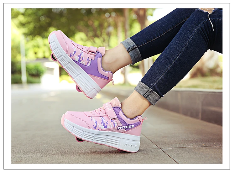 EUR 31-42 Children Junior Roller Skate Shoes Kids Sneakers With One/Two heelies Boys Girls Wheels Shoes Adult Casual boys Shoes