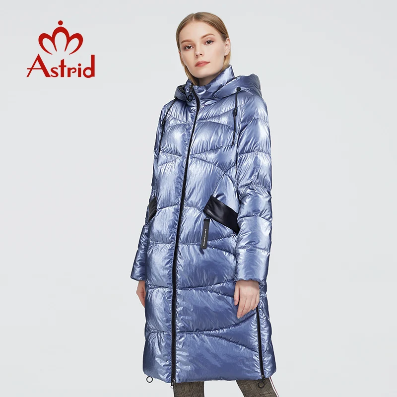 Новинка 2020 зимнее женское пальто Astrid Женская длинная теплая парка модная куртка из яркой ткани с капюшоном
