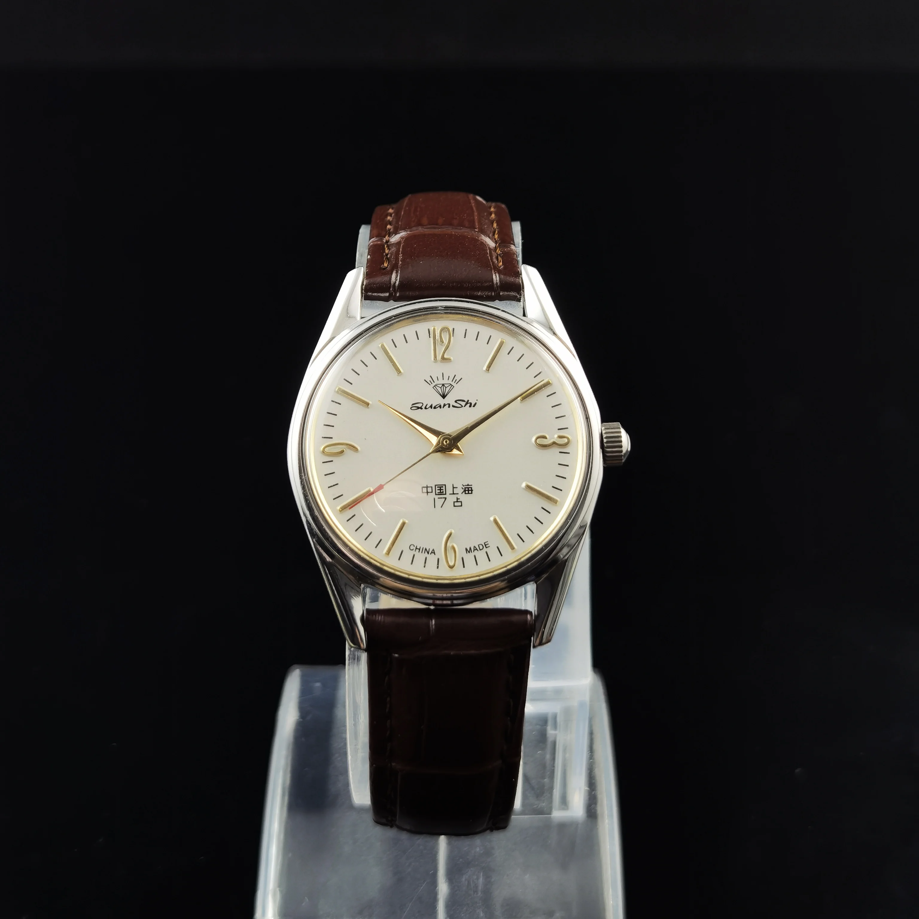 Shanghai Watch Mechanical Watch Men's Manual Spring 17 Diamond Retro Watch 8120 