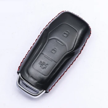 

For Ford Explorer 5 Leather Key Cover for Ford Mustang Focus Mk3 Mondeo Mk5 Fusion Remote Control Key Case Car Key Cover Protect