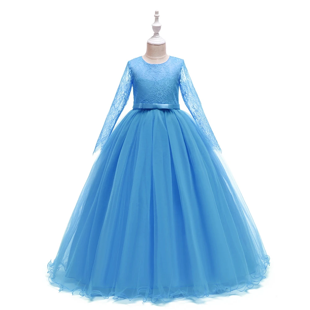 Новое Стильное длинное платье с цветами для девочек на свадьбу, vestidos de primera comunion, детское платье для первого причастия Пышное Бальное Платье для девочек