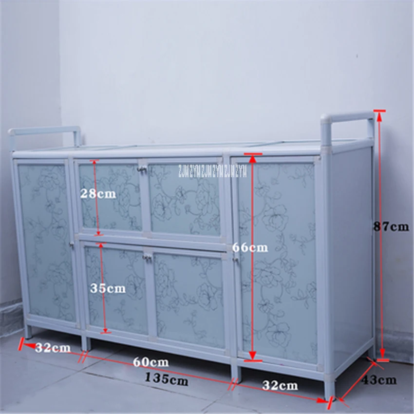65 простой сборный буфет шкаф кухонная мебель база для хранения шкаф Многофункциональный Столик алюминиевый сплав буфет - Цвет: A