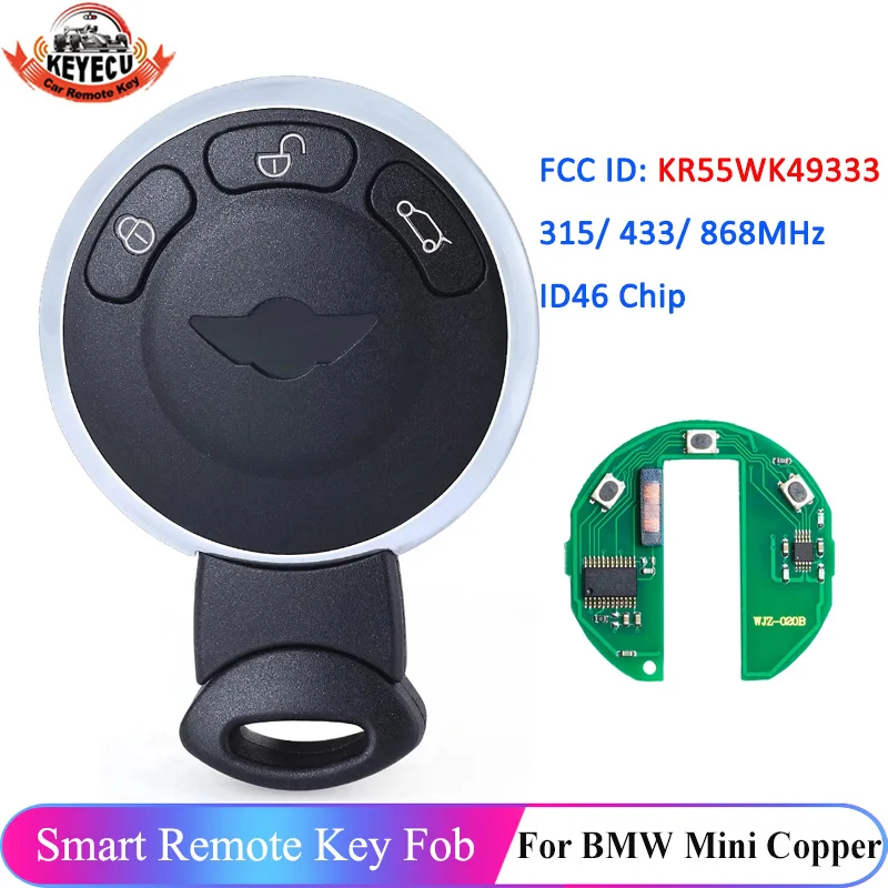 KEYECU CAS3 KR55WK49333 дистанционный Автомобильный ключ для BMW MINI Cooper Clubman Countryman Paceman Cabrio 315