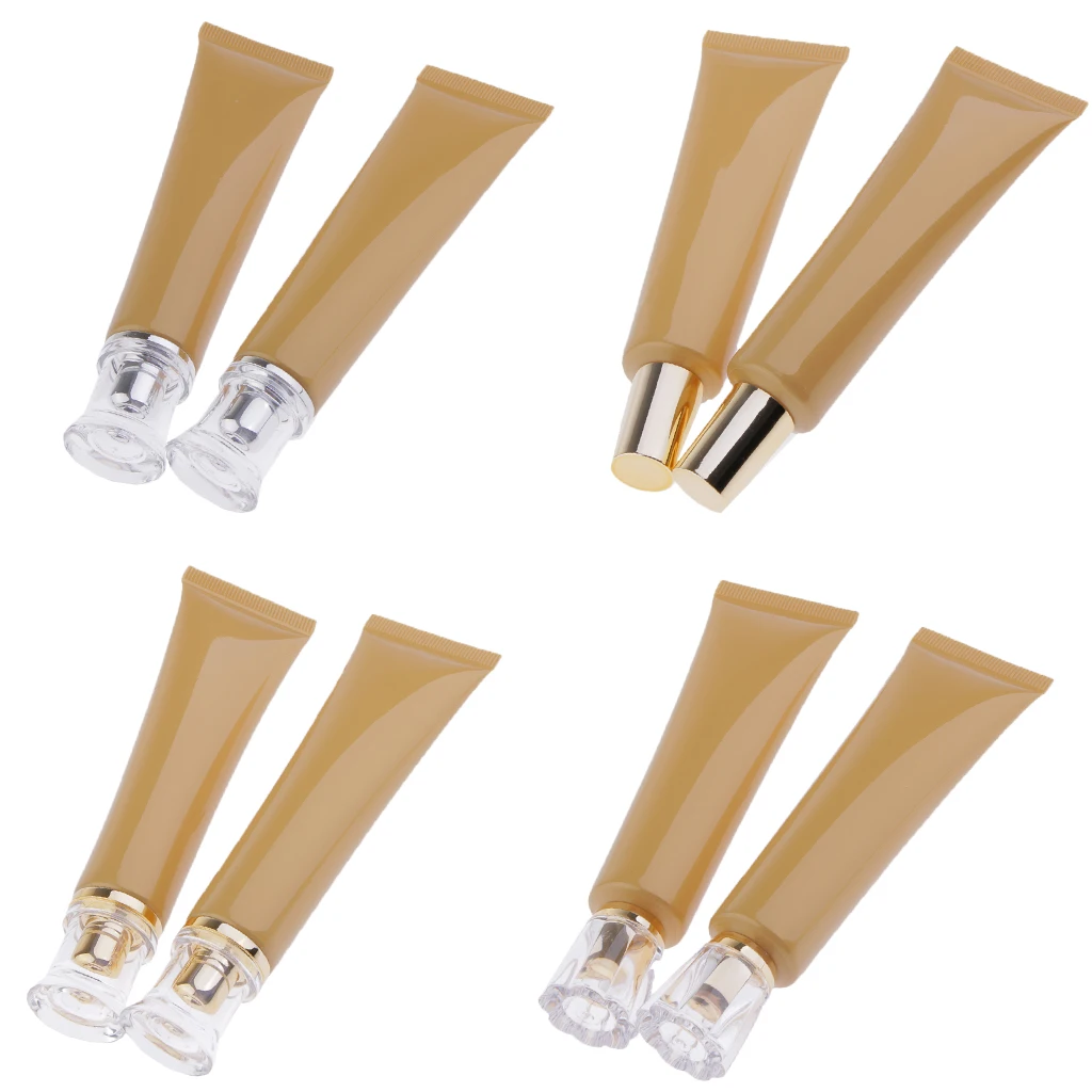 2Pcs 40ml BB/CC Cream Tubes Empty Plastic Cosmetic Lotion Serum Soft Bottles