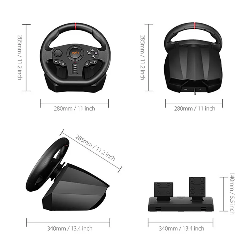  PXN V900 Game Steering Wheel for PS3 PS4 NS Switch Gaming Controller for Xbox One PC USB Vibration 