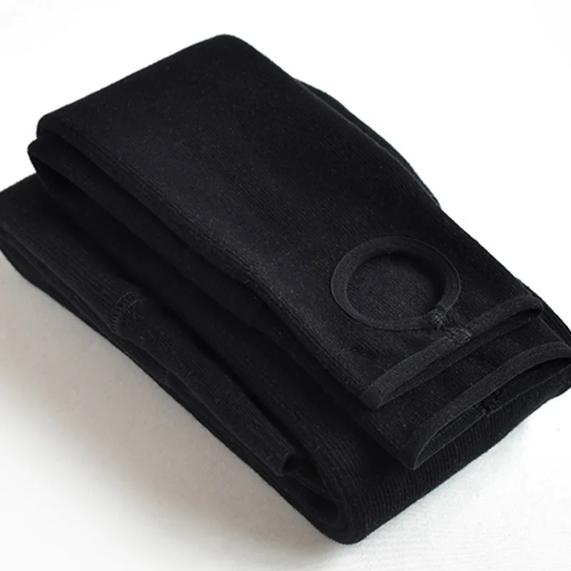 Solid Black 1800D Осень Зима теплые женские леггинсы Высокая талия толстые однотонные нейлоновые трехмерные вертикальные полосы леггинсы брюки - Цвет: Solid Black