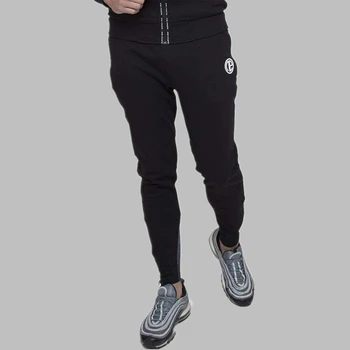 

2019 New Bodyboulding Mens Pants Gyms Zipper packet Pants Brand Clothing Cotton Embroidery Trousers Casual Elastic Fit Joggers