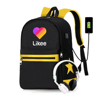 

LIKEE Video App New USB Backpack For Teenagers School Students School Bag Likee Women Fashion Trend Computer Mochila
