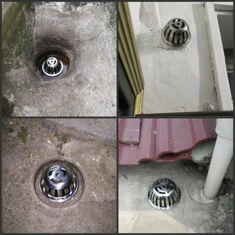 H484502cbcae84c6b9a90a28dac8a06a6o Stainless Steel Balcony Roof Round Large Displacement Anti-blocking Floor Drain Outdoor Rain Bucket Drainage Floor Drain Mallzona