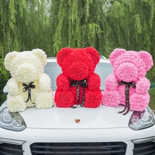 Горячая 70 см медведь розы, искусственные цветы домашний свадебный фестиваль DIY дешевые украшение для свадьбы подарок коробка венок ремесла