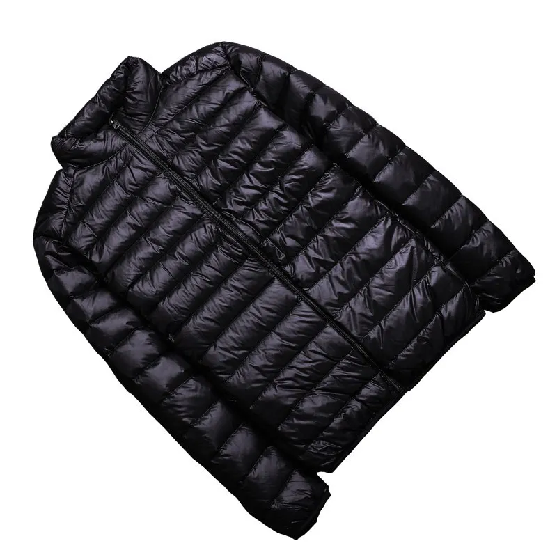 Support off Season New Style Thin down Jacket Men Stand Collar Short Middle-aged Ultra-Thin Hooded