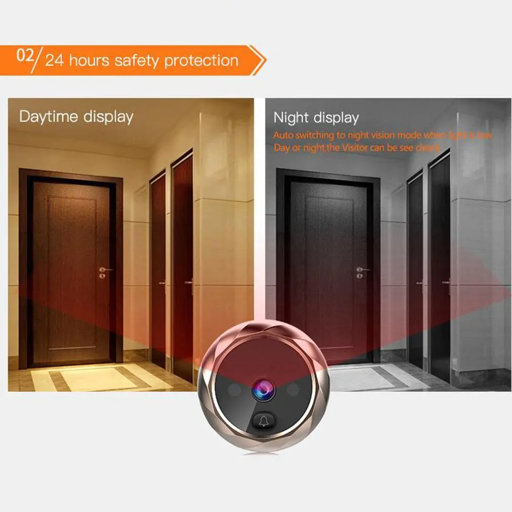 HD Door Viewer Long Standby Video 2.8inch Intercom Infrared Motion Sensor Night Vision Camera Door Bell Home Security Camera