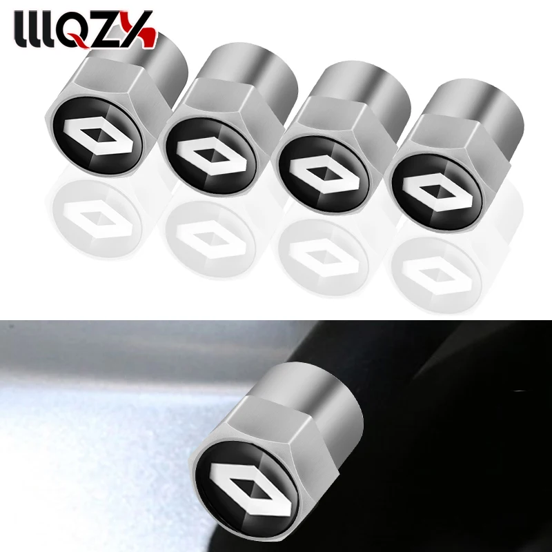 

4pcs Car Wheel Tire Valve Tyre Caps cover For Renault 2 Button Clio Scenic Megane Duster Sandero Captur Twingo Car Accessories