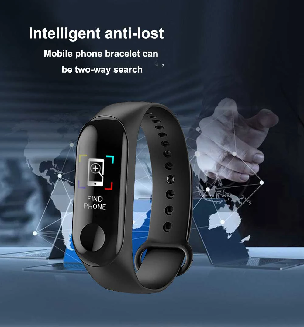 M3 Plus Sports SmartWatch Heart Rate Blood Pressure Monitoring Waterproof Smart Bracelet Men's Women's Multi-function Watches