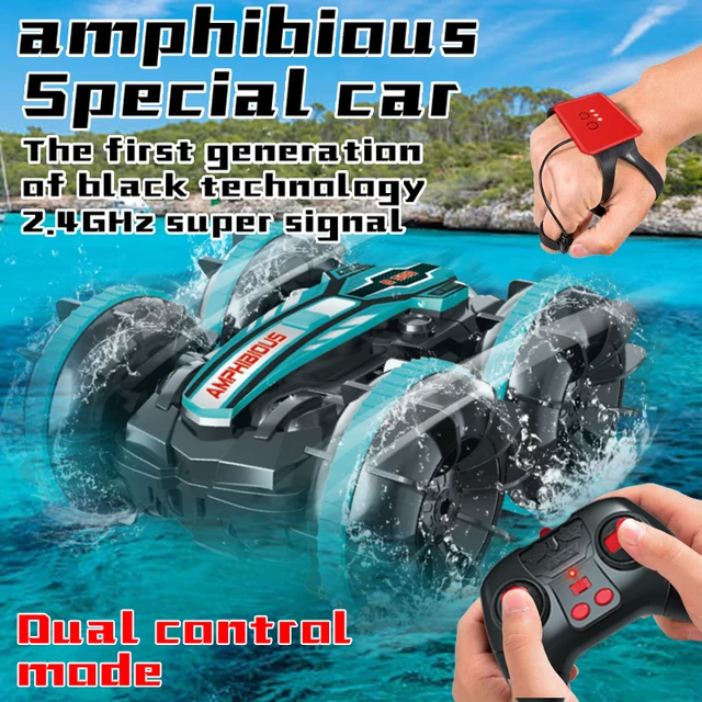 4Wd Remote Control Car Amphibious Vehicle RC Car Toys Boat Drift Cars Gesture Controlled Stunt Car Toy For Kids Adults Children 4