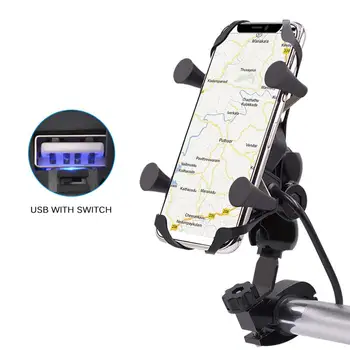 

Hot Onever Universal Car Bracket Phone Stand Chargeable Motorcycle Holder 360 Rotating Mount Mobile Rearview Mirror Phone Stand