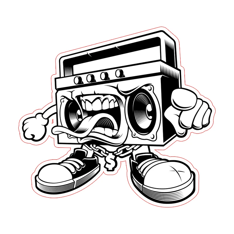 Vintage tape recorder music retro style cartoon car motorcycle stickers decals#701 | Автомобили и мотоциклы