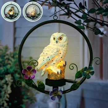 

LED Solar Power Owl Parrot Hanging Lamp Powered Pathway Waterproof Lights Decorative Outdoor Lawn Yard Garden Decorative Light