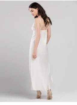 الدانتيل مثير حبال فستان النوم الساتان لباس نوم من الحرير النساء فو الحرير طويل البشاكير الإناث أكمام الخامس الرقبة قمصان النوم C1618 3