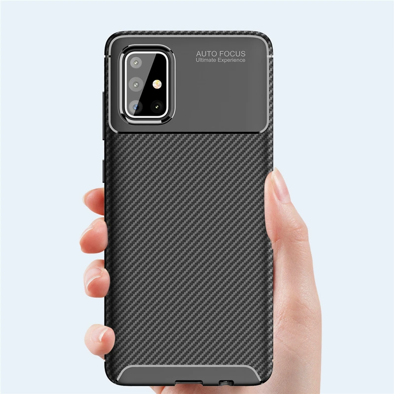 Роскошный чехол из углеродного волокна для samsung Galaxy A71 задняя крышка A51 мягкий