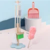 Wooden Children Cleaning Tools Set Mini Broom Mop Dustpan for Kids Housework 2