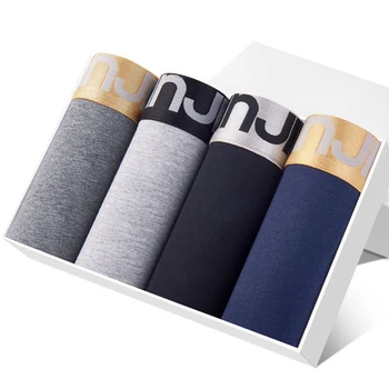 

4Pcs Men Boxers Man Short Breathable Flexible Comfortable Shorts Boxers Lovely Solid Panties