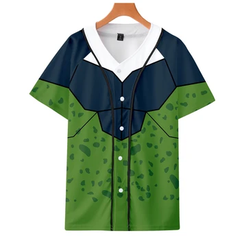 

Dragon ball costume Short-sleeved baseball cos Bottom shirt autumn Short-sleeved baseball unisex couple love parent-child