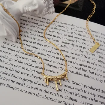 

100% Authentic 925 Sterling silver Gold Falling Rain Necklace pendant Fine jEWELRY TLX663