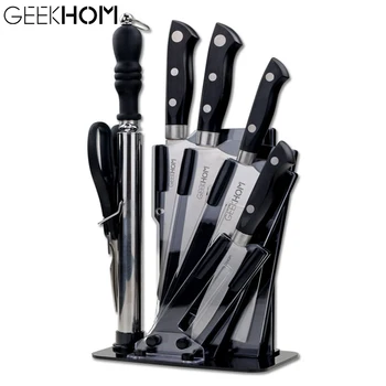 

Kitchen Knives Set Professional Chef Knives with Stand Japanese 7CR17 440C High Carbon Stainless Steel Cleaver Cooking Tools