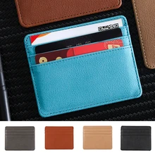 

Pu Leather ID Card Holder Candy Color Bank Credit Card Box Multi Slot Slim Wallet Women Men Ultra-thin Business Card Cover