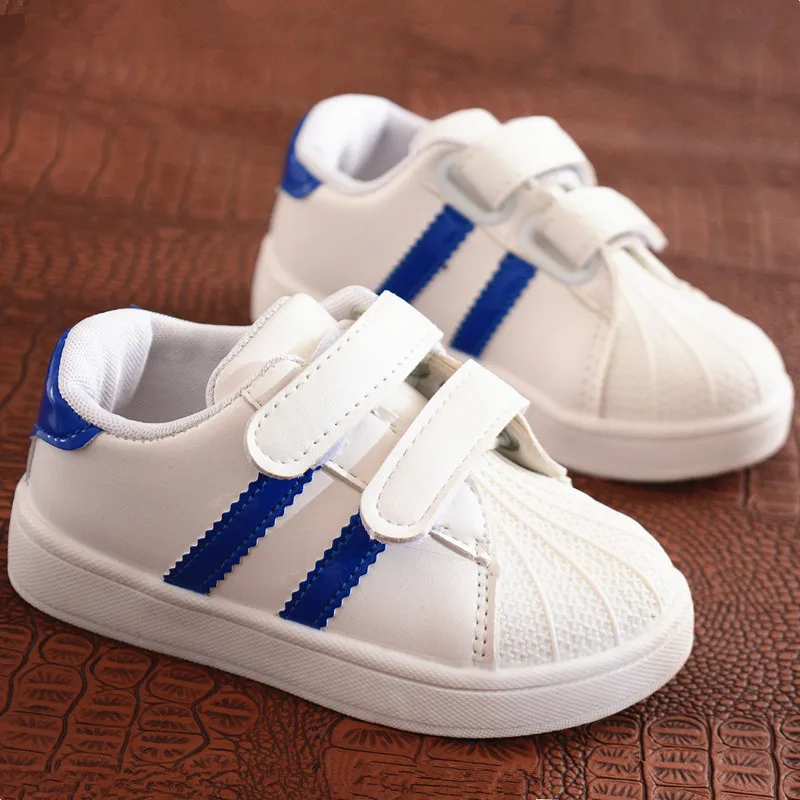Hot sales New brand baby shoes high quality all season hook&Loop baby girls boys shoes classic tennis baby sneakers - Цвет: Синий
