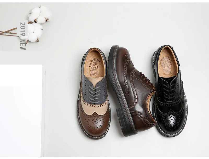 New 2020 England Bullock Flats Oxford Shoes For Woman Vintage Carved Swing Single Women Brogues Shoes Lace Up Lady Oxfords Shoes (7)