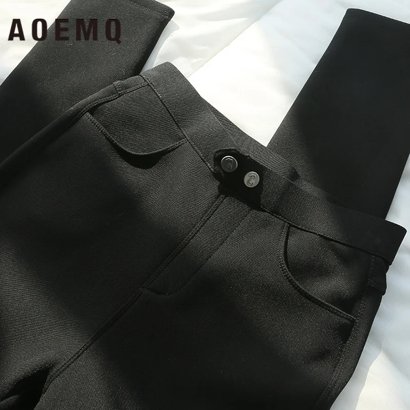 AOEMQ, повседневные однотонные штаны, повседневные Клубные, вечерние, спортивные, для встречи, для женщин, авокадо, леггинсы, Тонкие штаны, Осенние, тонкие леггинсы, женская одежда