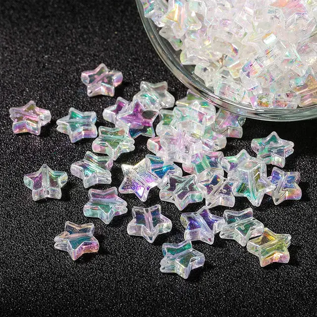 20PC/lot 8mm AB Color Star Beads Czech Glass Loose Spacer Beads for Jewelry Making Hairpin Handmade Diy Accessories 4