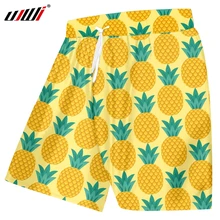 UJWI летние мужские пляжные шорты новые свободные повседневные 3D печатные желтые ананасы уличная одежда большого размера Gar мужские весенние шорты