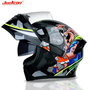 

Double lens JIEKAI 902 Full Face Motorcycle helmet DOT Flip Up helmet four seasons cycle helmet Moto Racing casque safety helmet